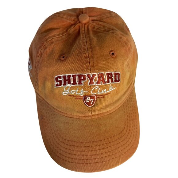 Ahead Shipyard Golf Club Baseball Hat Clipper Ship Snap Back Cap Faded Orange - Picture 5 of 9